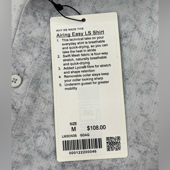 Lululemon Men’s Size M Airing Easy LS Short in Gray NEW - Picture 8 of 9